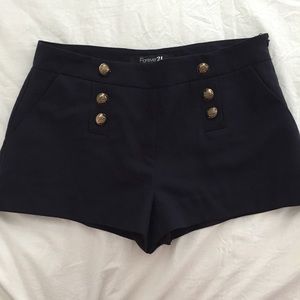 Cute navy high waisted shorts